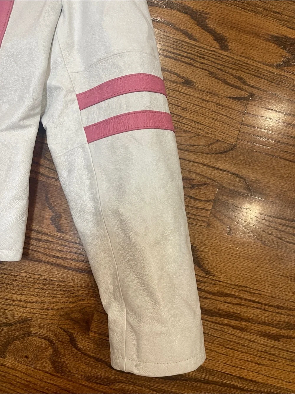 Classic White Women's Wilson’s Leather Jacket with Pink Trim ladies L - Picture 4 of 16